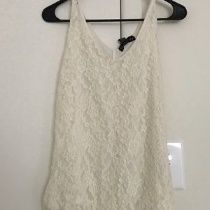 White/lace tank top